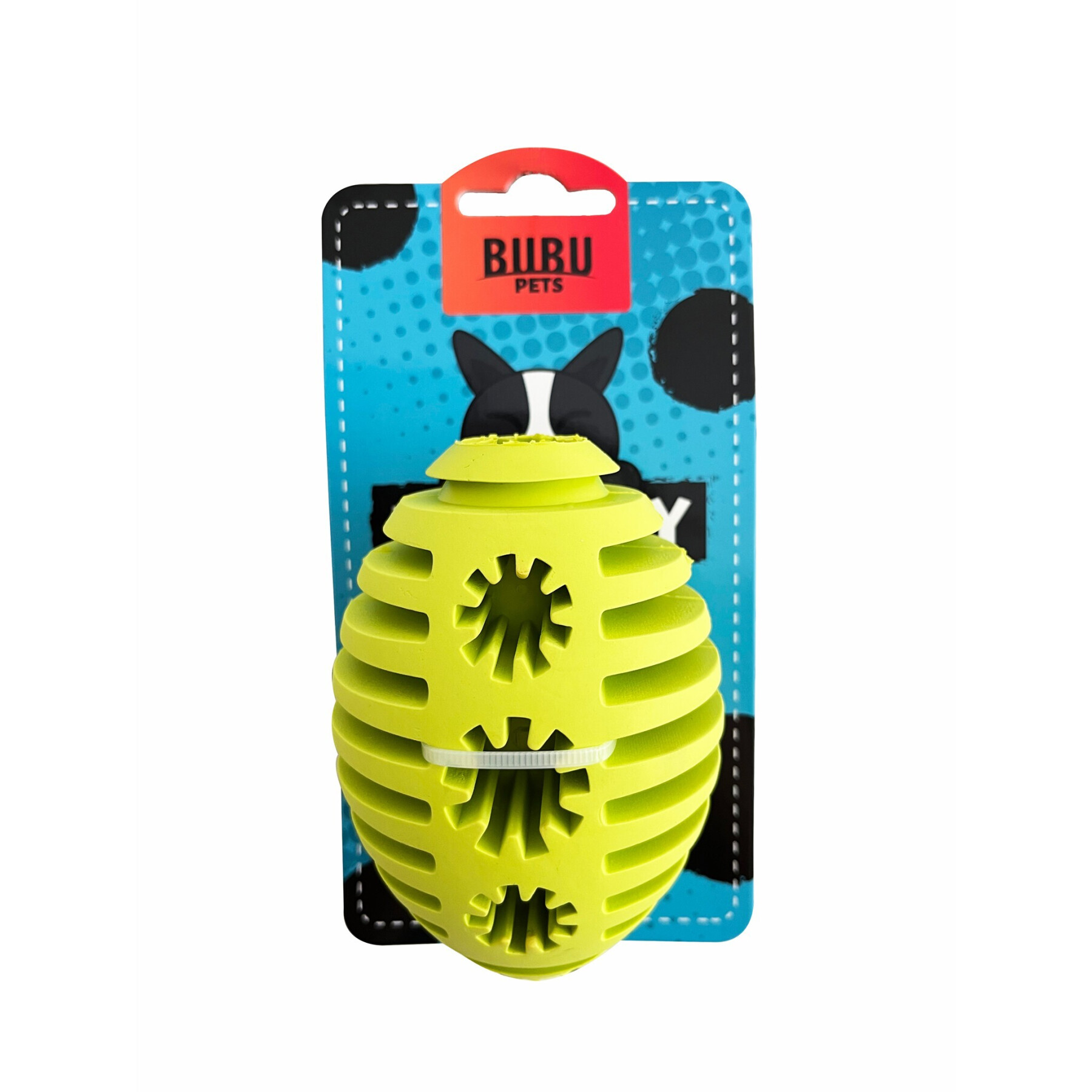 Rubber rugby ball dog toy for leaky food BUBU Pets