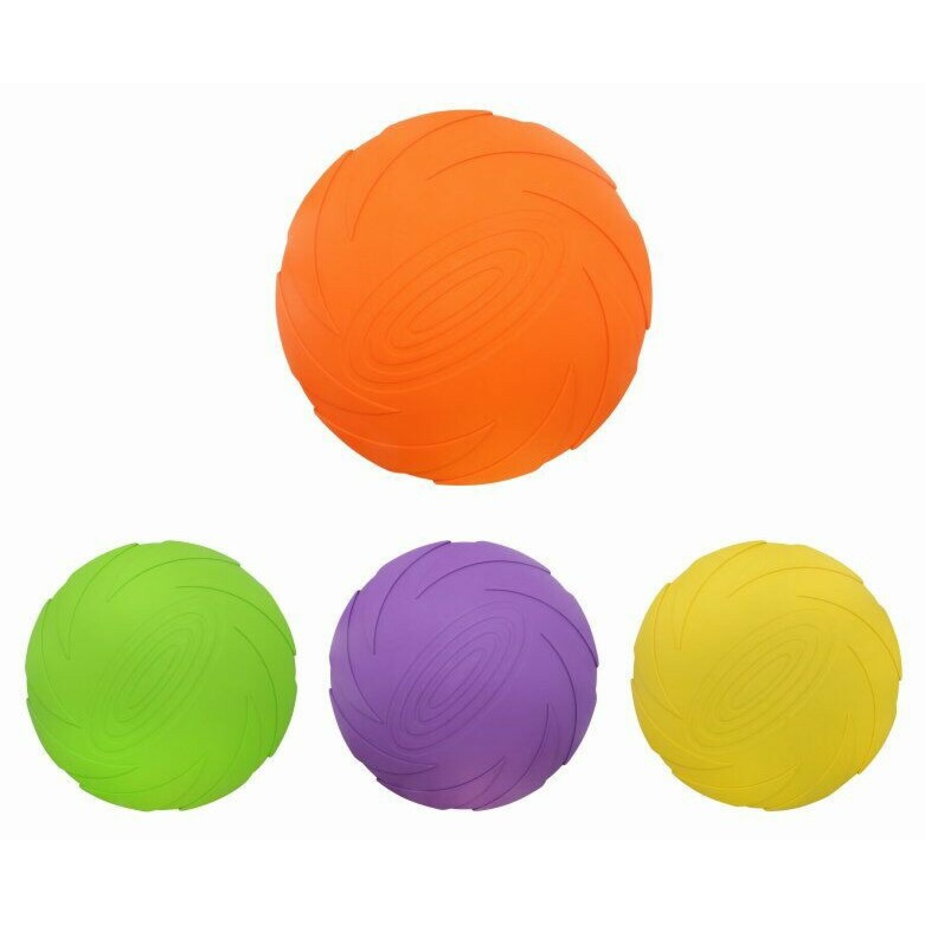 Floating rubber disc dog toy without the words "dog-o-soar". BUBU Pets