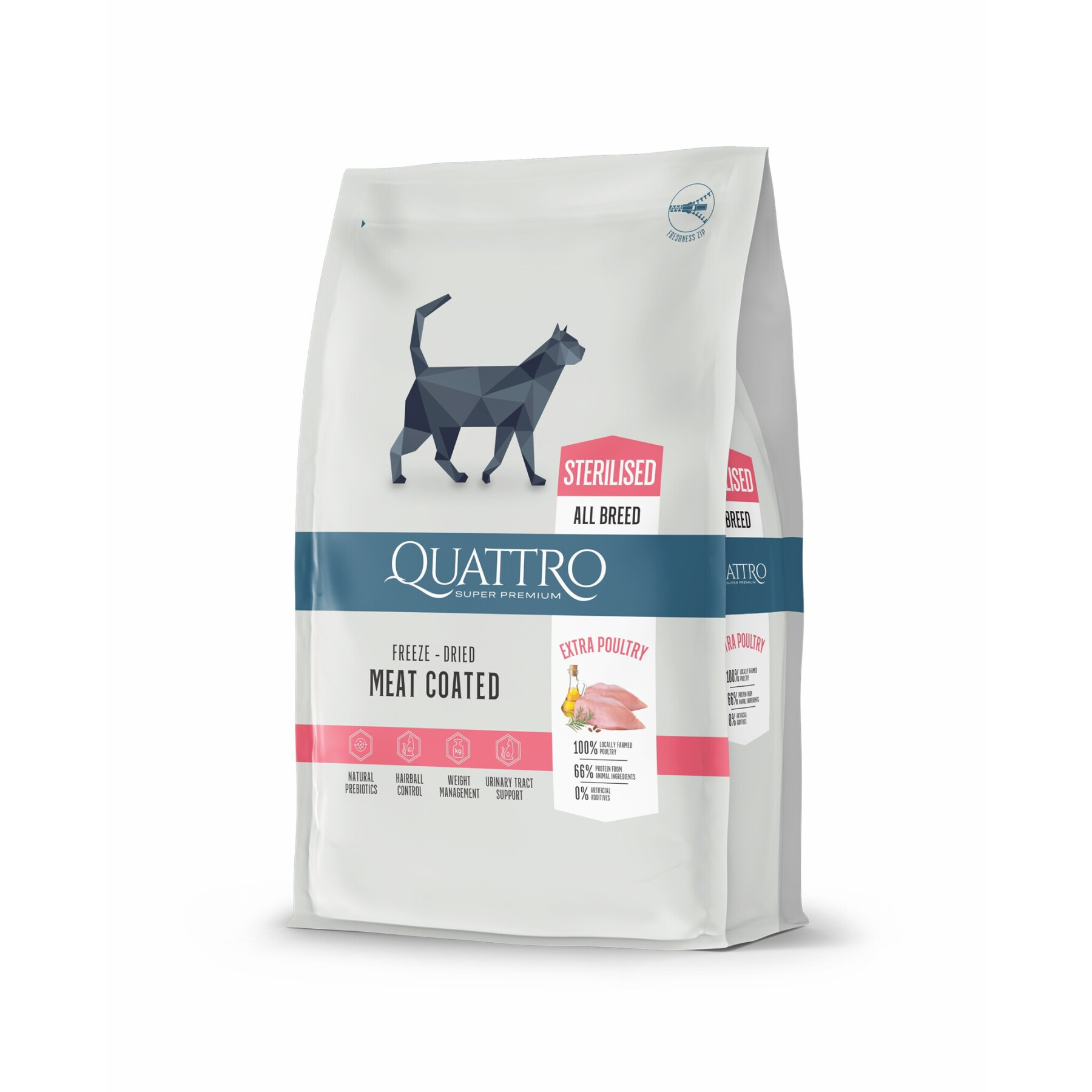 Dry cat food for sterilized poultry BUBU Pets Quatro Super Premium