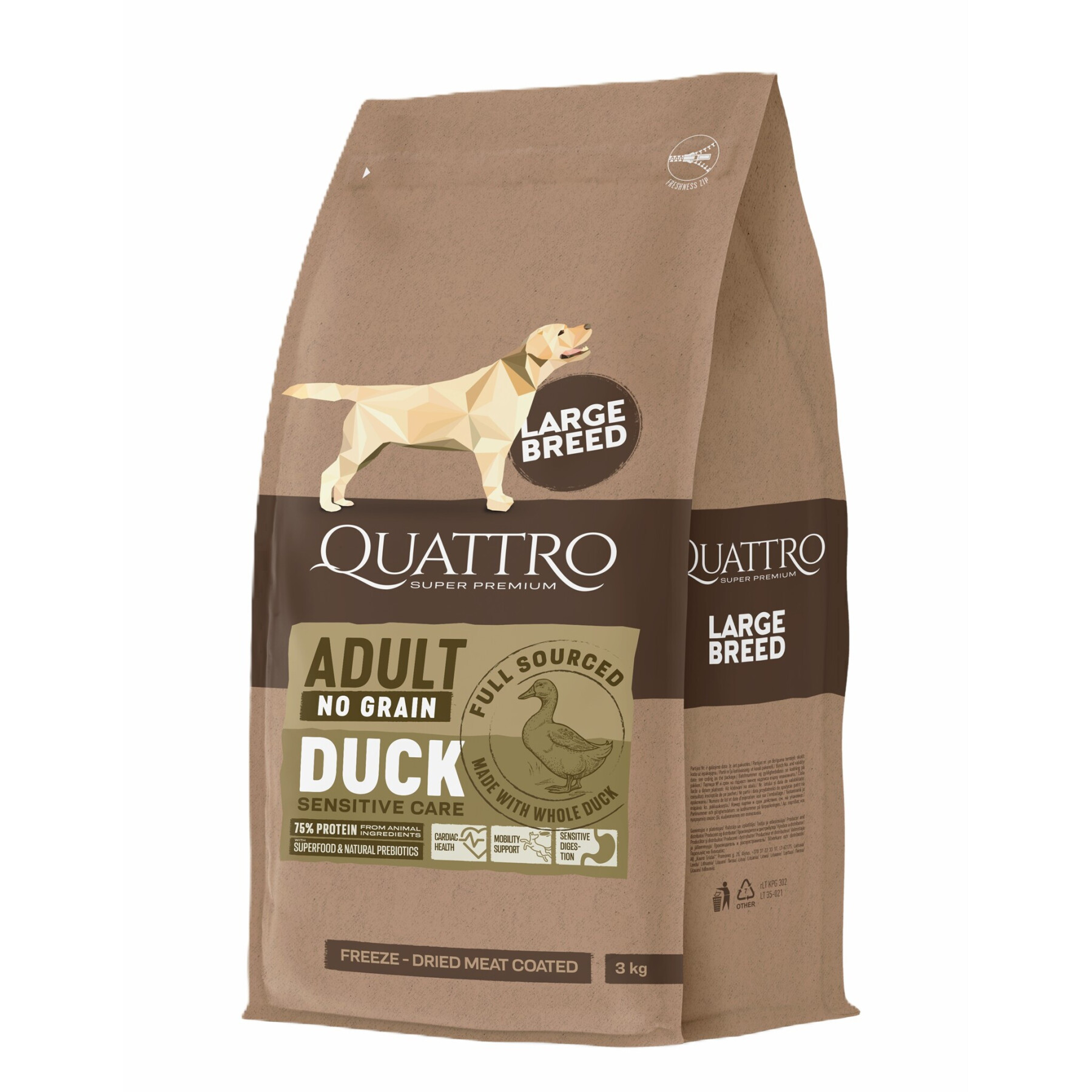 Grain-free dog food duck BUBU Pets Quatro Super Premium