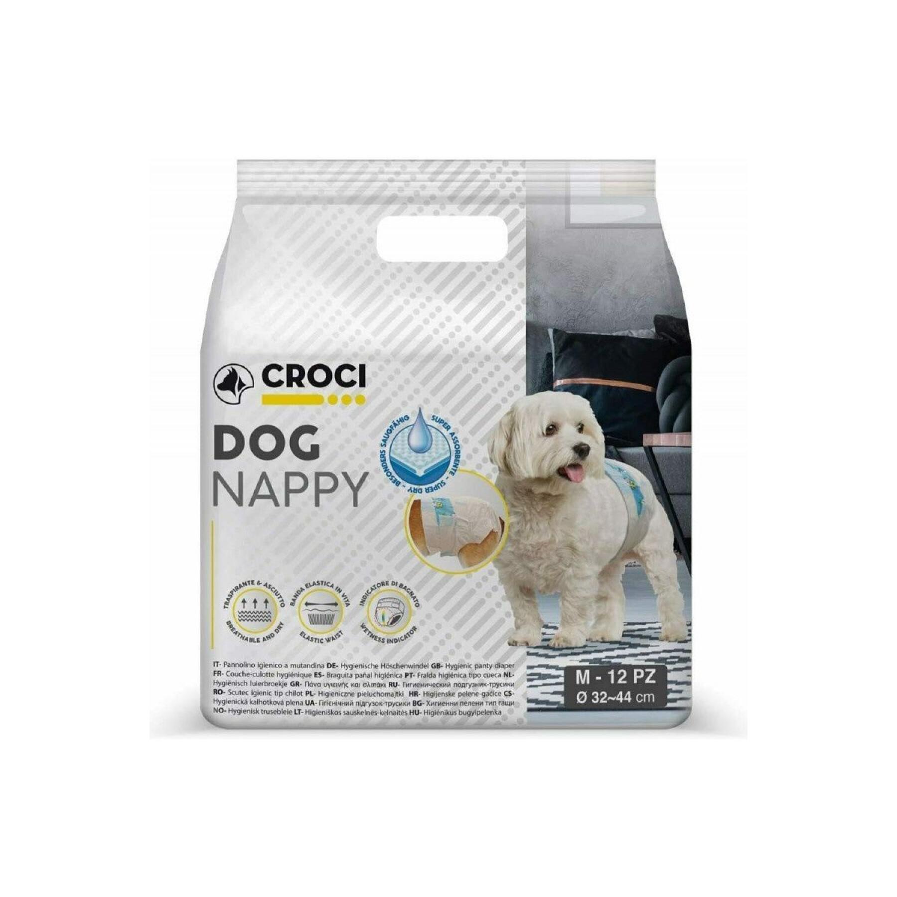 Pack of 12 dog diapers Croci Canifrance