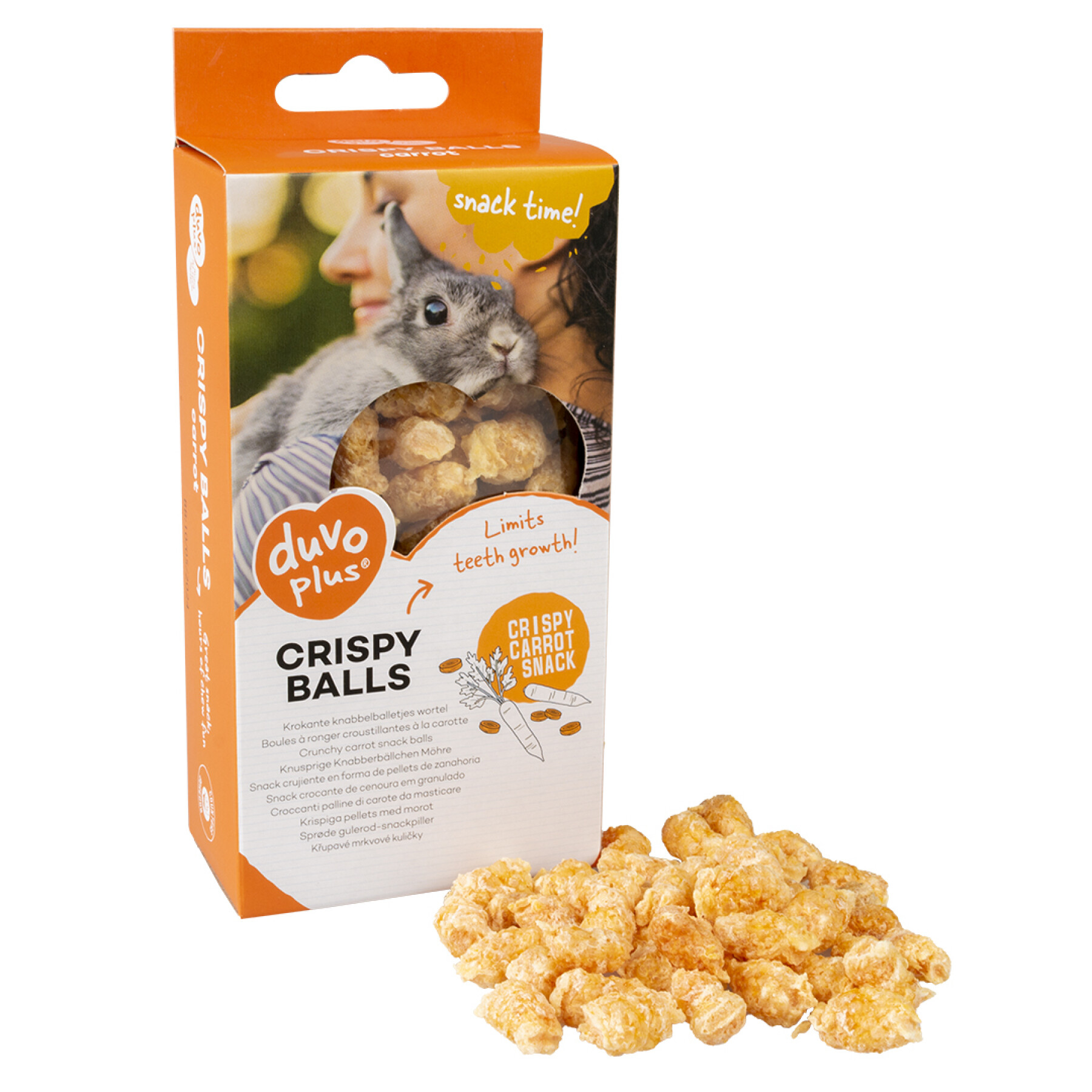 Crunchy carrot gnawing balls for rodents Duvoplus