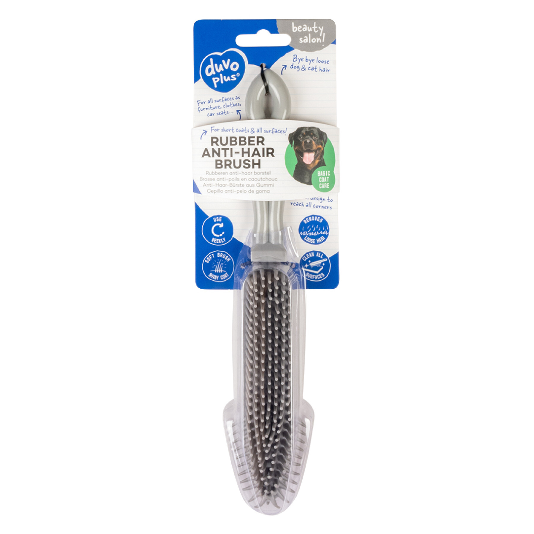 Rubber brush for dogs and anti-hair dogs Duvoplus