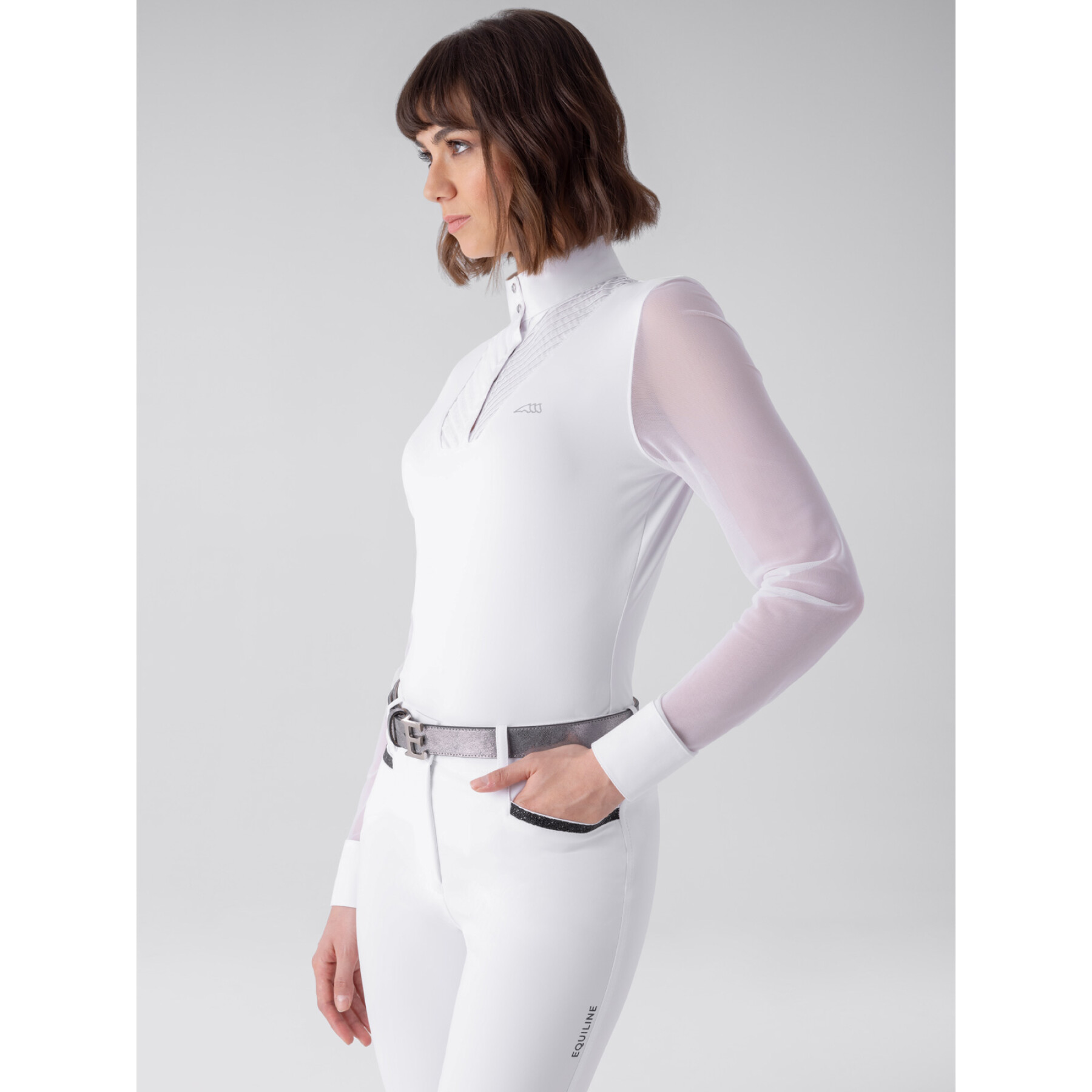 Women's long sleeve competition polo shirt Equiline