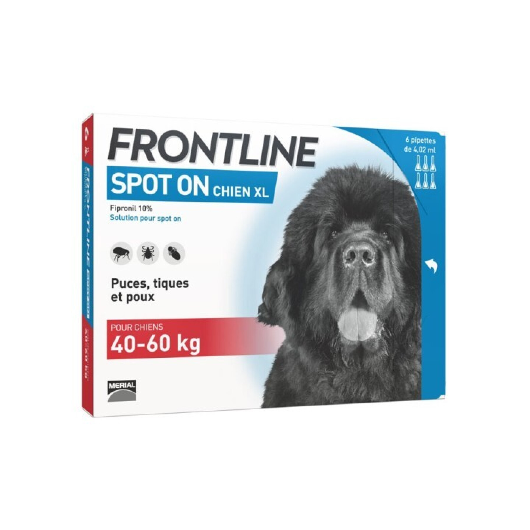Pest control for dogs Frontline de 40/60 kg Spot On (x6)