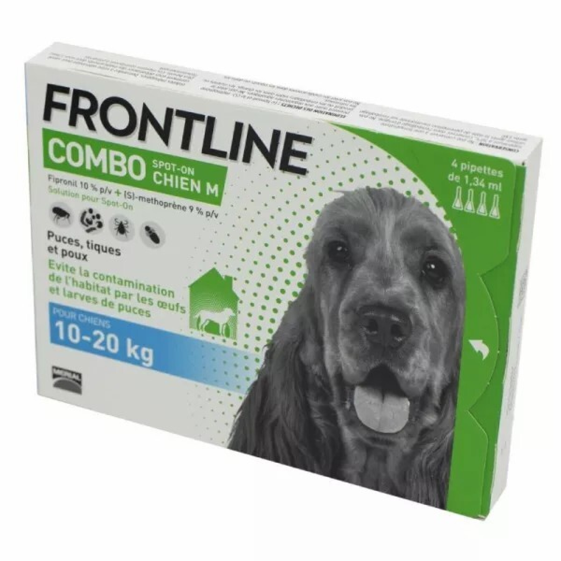 Pest control for dogs Frontline de 10/20 kg Combo Spot On (x4)