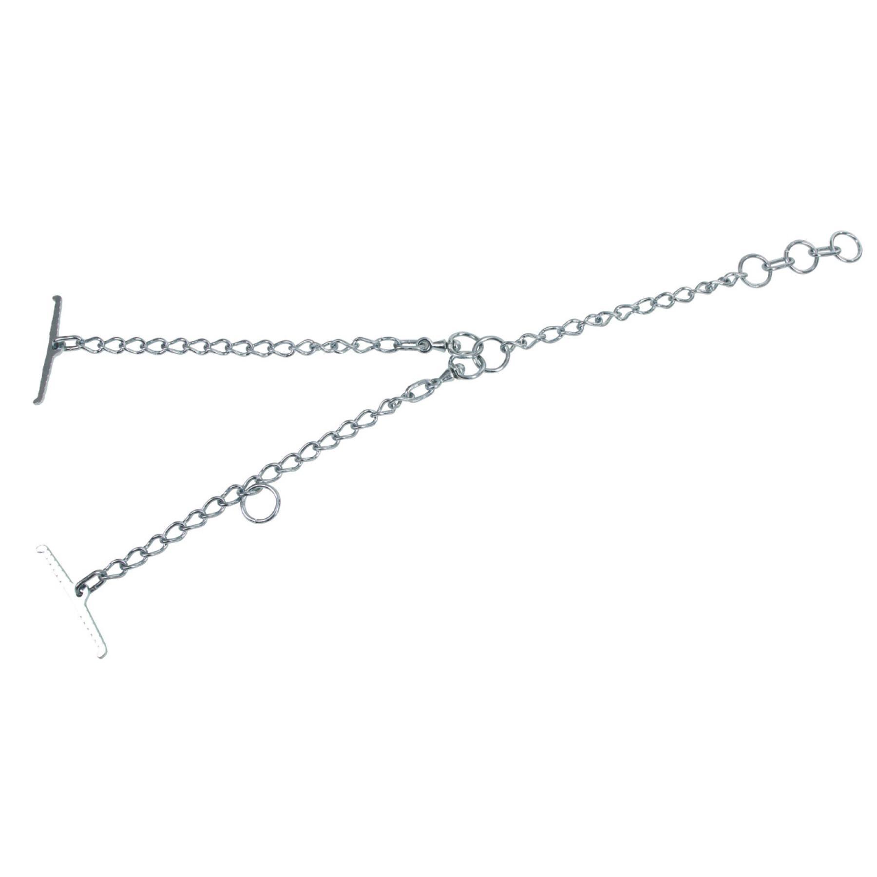 Zinc plated double zip line chain with carabiner Kerbl