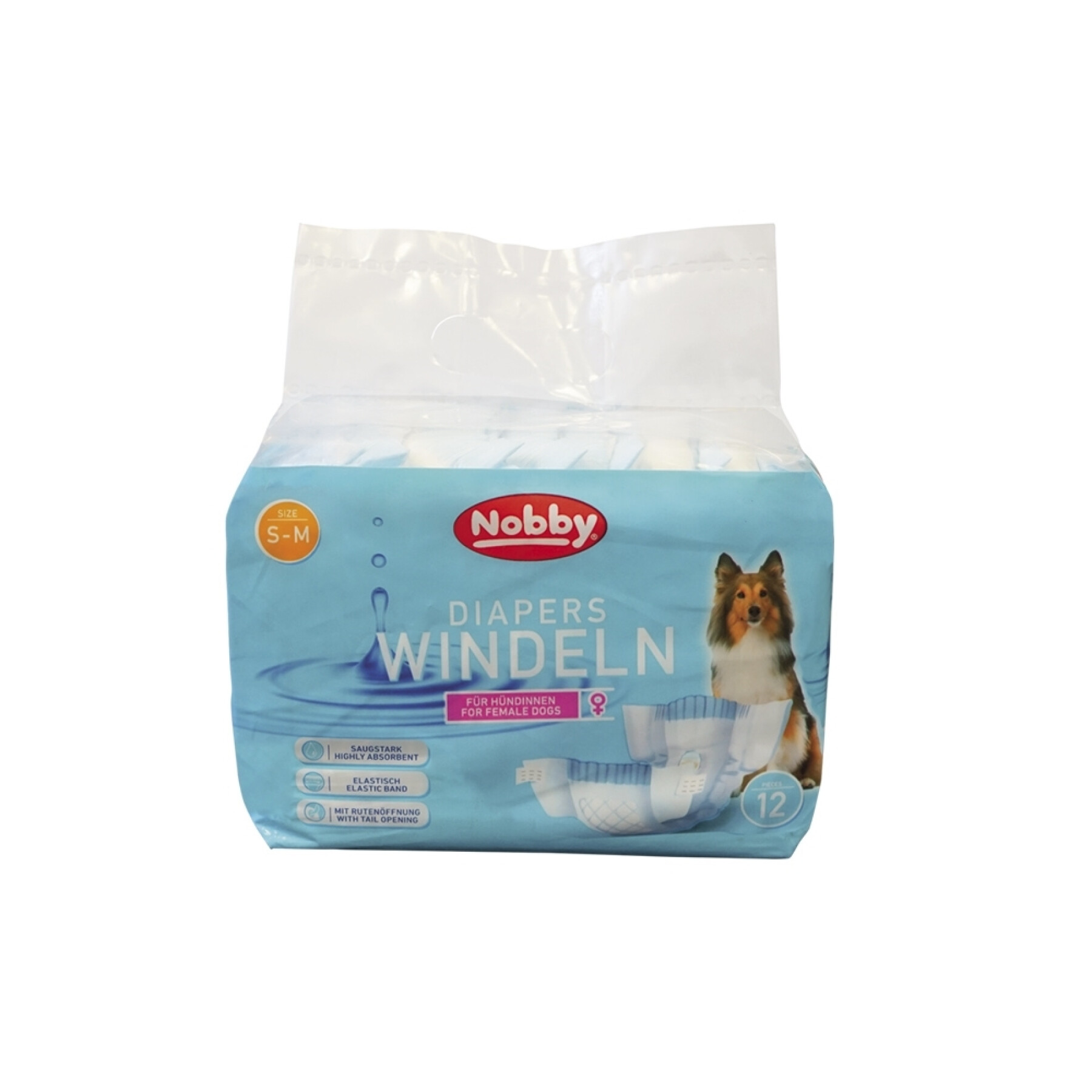 Pack of 12 male dog diapers Nobby Pet