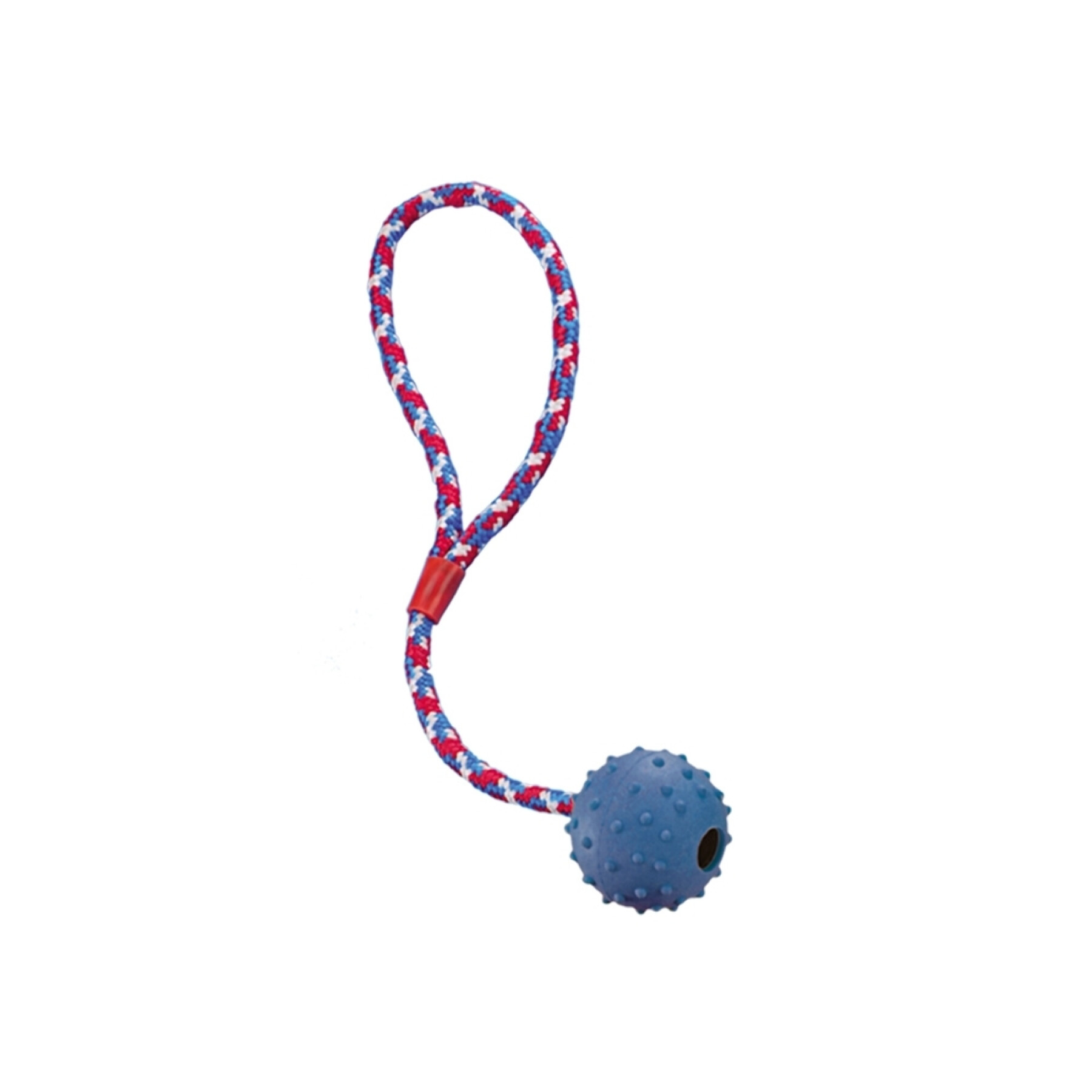 Rubber ball with bell and rope for dogs Nobby Pet