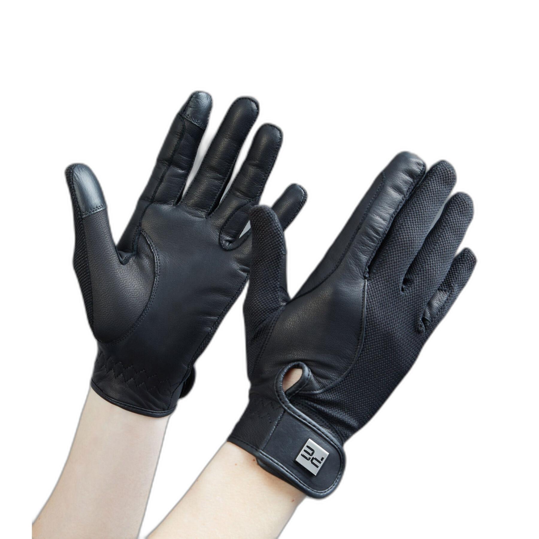 Leather and mesh riding gloves Premier Equine Bordoni
