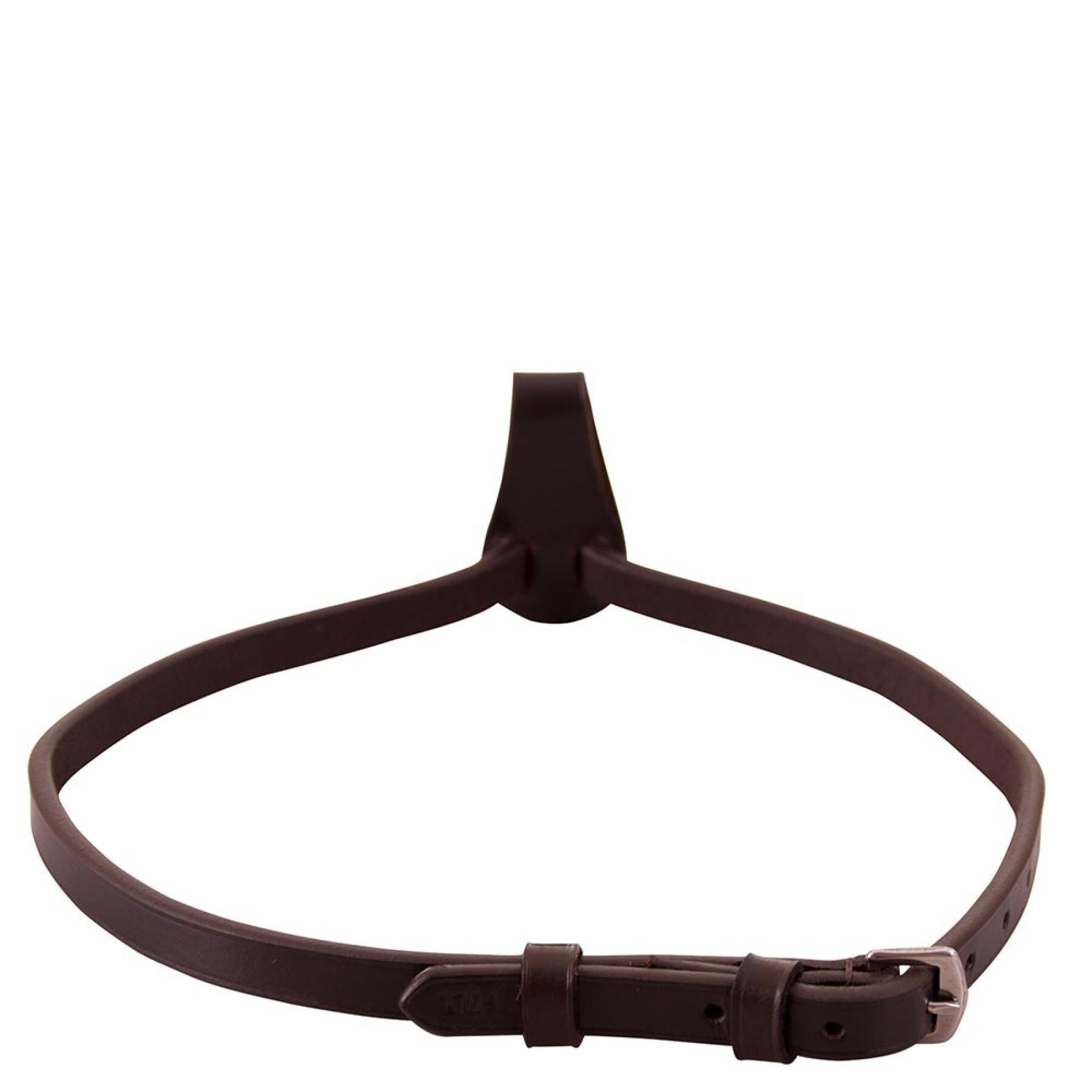 Leather horse noseband strap with fastener Premiere