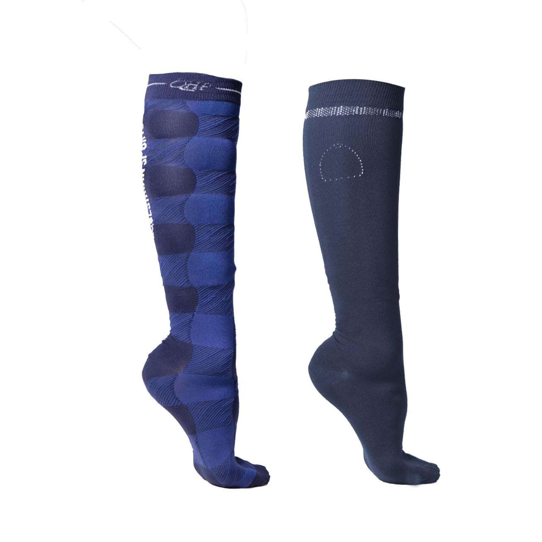 Set of 2 pairs of riding socks QHP Collection