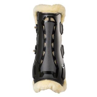 Front open horse boots with fur Back on Track airflow