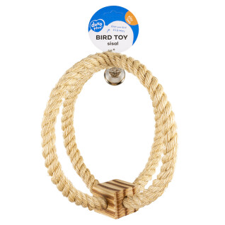 Ring rope for sisal bird toy and bbq block with bell Duvoplus