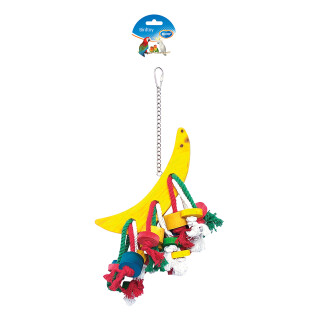 Bird toy Duvoplus Half A Moon With Rope & Colorful Cubes