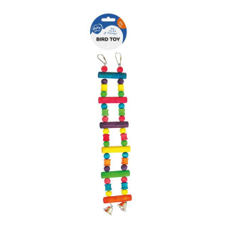 Wooden ladder bird toy with bell Duvoplus