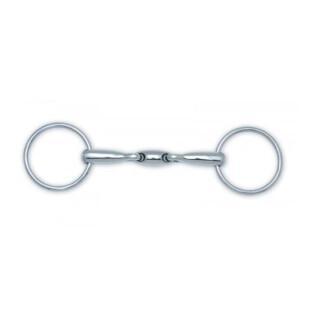 Double curved horse bit with 2 rings HFI