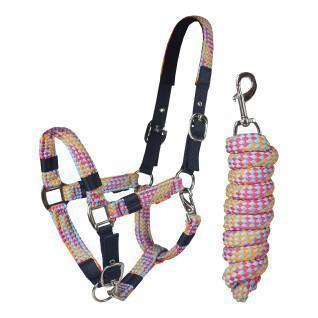Halter and lead rope set for horse Horka Red Horse