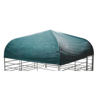 Roof with tarpaulin and linkage for removable racks Kerbl