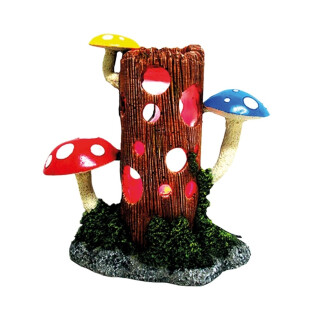 Aquarium decoration trunk and mushrooms with led Nobby Pet