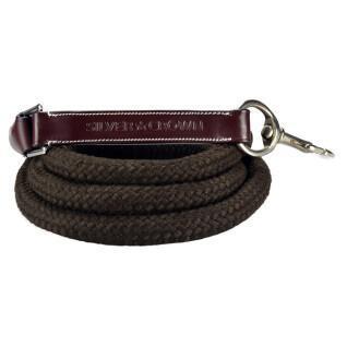 Rope and leather lanyard Silver Crown