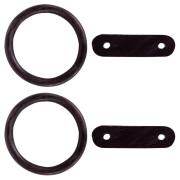 Rubber rings + leather straps for safety stirrups BR Equitation
