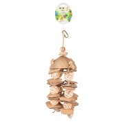 Bird toy pendant with willow balls and cardboard Duvoplus Coconut Jungle