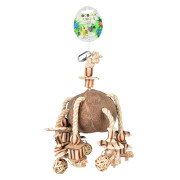 Bird toy pendant willow balls and wooden blocks Duvoplus Coconut Jungle