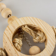 Wooden ring bird toy with sisal rope and beads Duvoplus