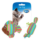 Fish and candy plush toy for cats Duvoplus